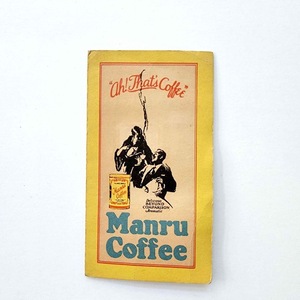 Vintage MANRU COFFEE Advertising Ephemra Schreibers NYC Queen Vic Sewing Needle